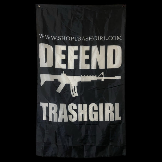 defend trashgirl wall flag
